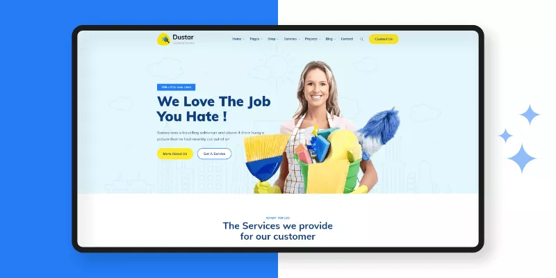 Dustar Cleaning Services WordPress Theme Free Download