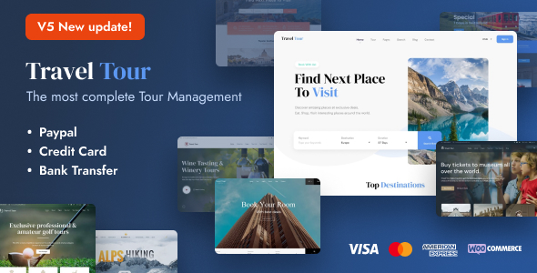 Travel Tour - Travel Booking WordPress Theme Free Download
